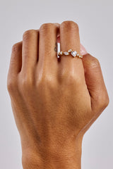 Mixed Shape & Heart CZ Ring - Gold