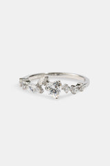 Mixed Shape & Heart CZ Ring - White