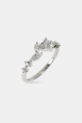 Mixed Shape & Heart CZ Ring - White