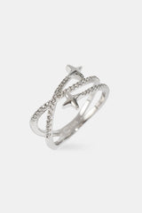 Star Band Ring - 1.5mm - White