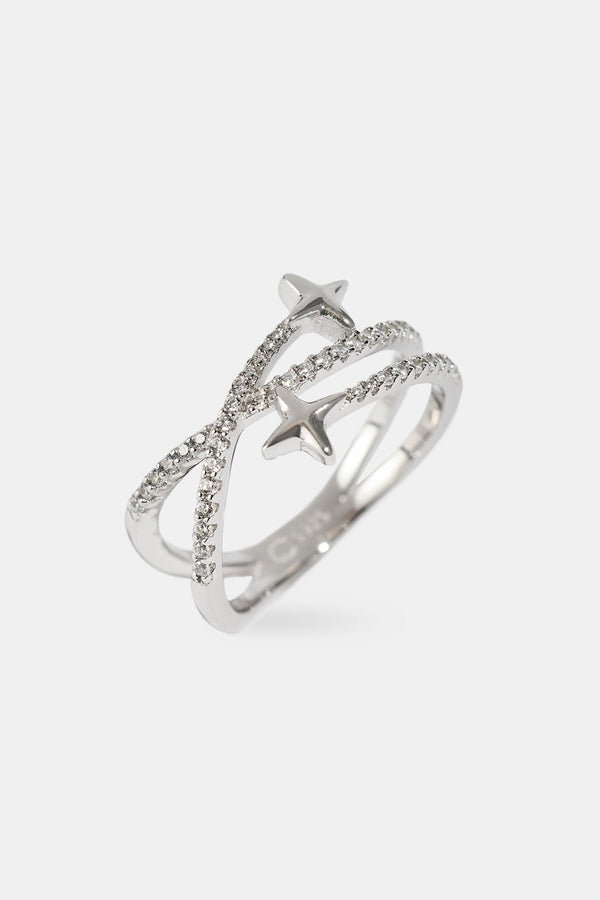 Star Band Ring - 1.5mm - White