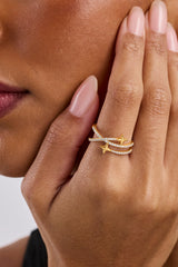 Star Band Ring - 1.5mm - Gold