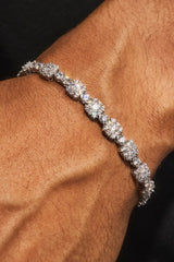 Square Stone Tennis Bracelet - 6mm - White