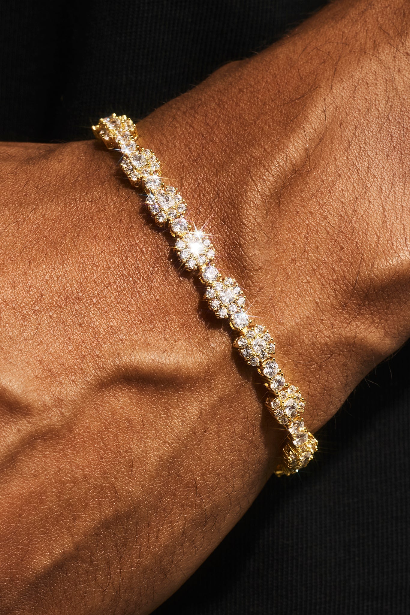 Square Stone Tennis Bracelet - 6mm - Gold
