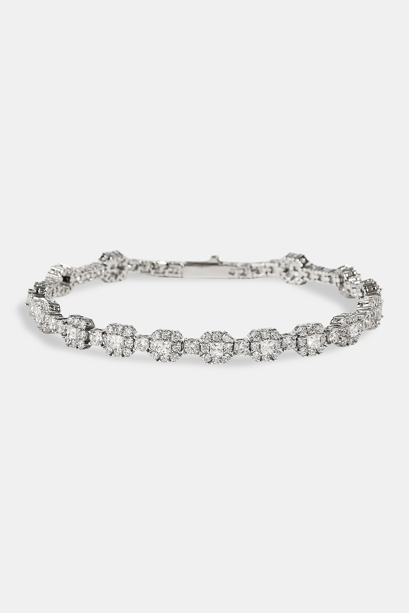 Square Stone Tennis Bracelet - 6mm - White