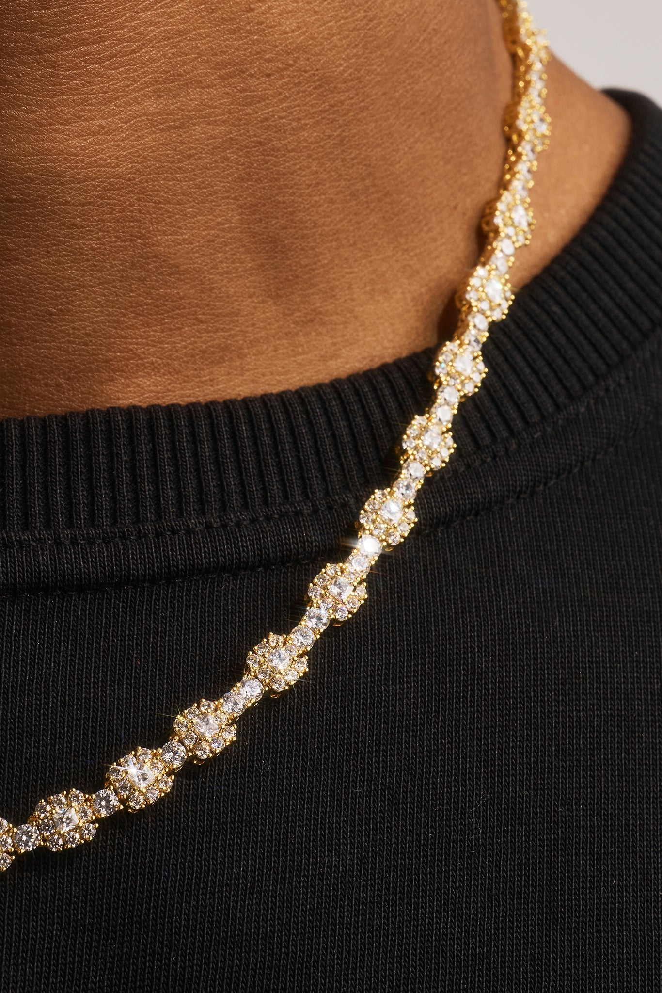 Square Stone Tennis Chain - 6mm - Gold