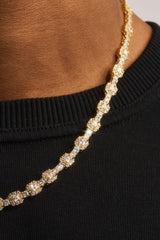 Square Stone Tennis Chain - 6mm - Gold