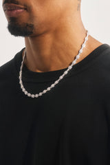 Square Stone Tennis Chain - 6mm - White