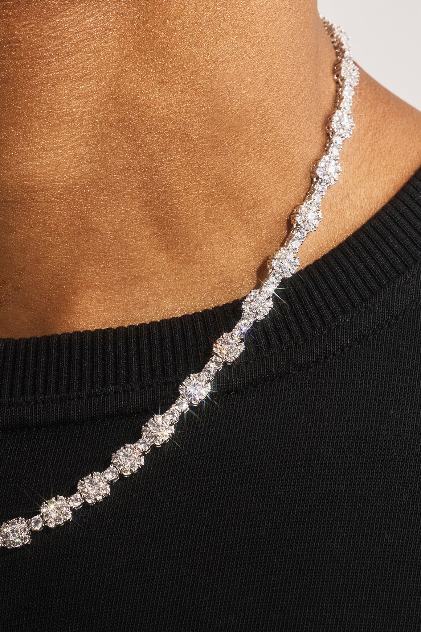 Square Stone Tennis Chain - 6mm - White
