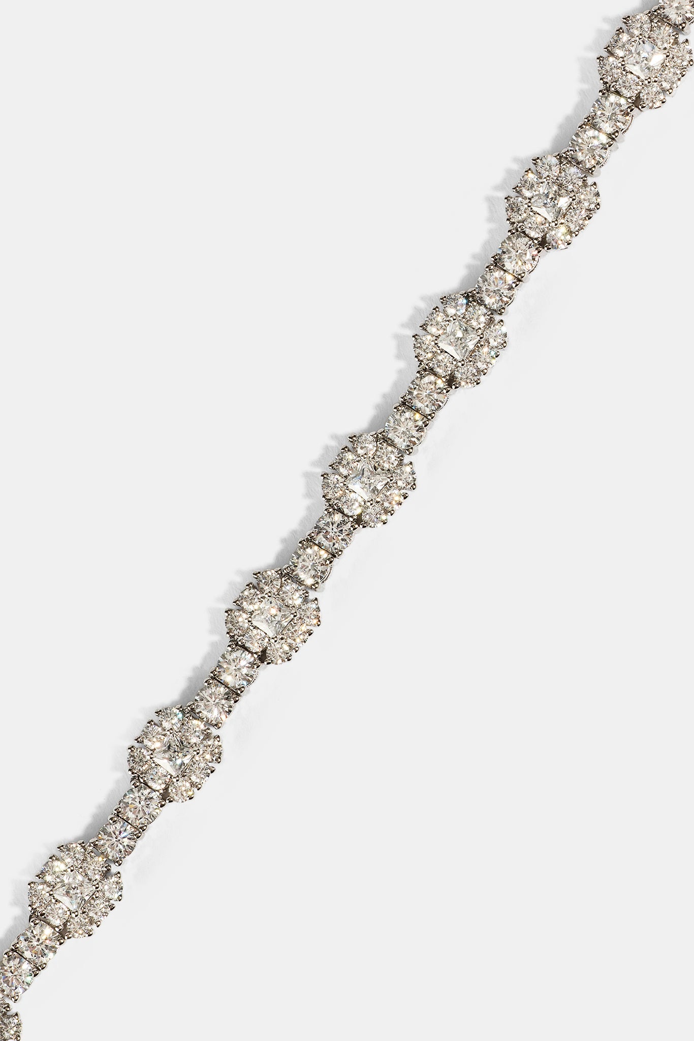 Square Stone Tennis Chain - 6mm - White