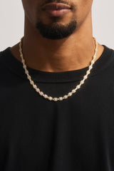 Square Stone Tennis Chain - 6mm - Gold
