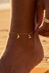 Multi Charm Anklet - 8mm - Gold
