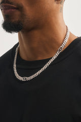 Iced Motif Cuban Chain - 8mm - White