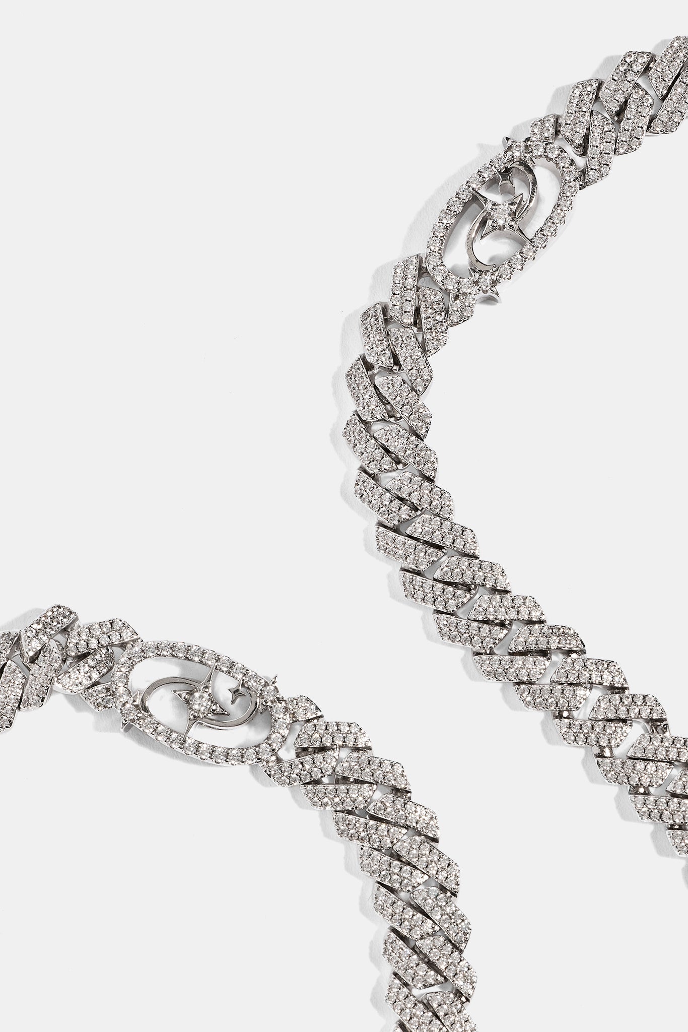 Iced Motif Cuban Chain - 8mm - White