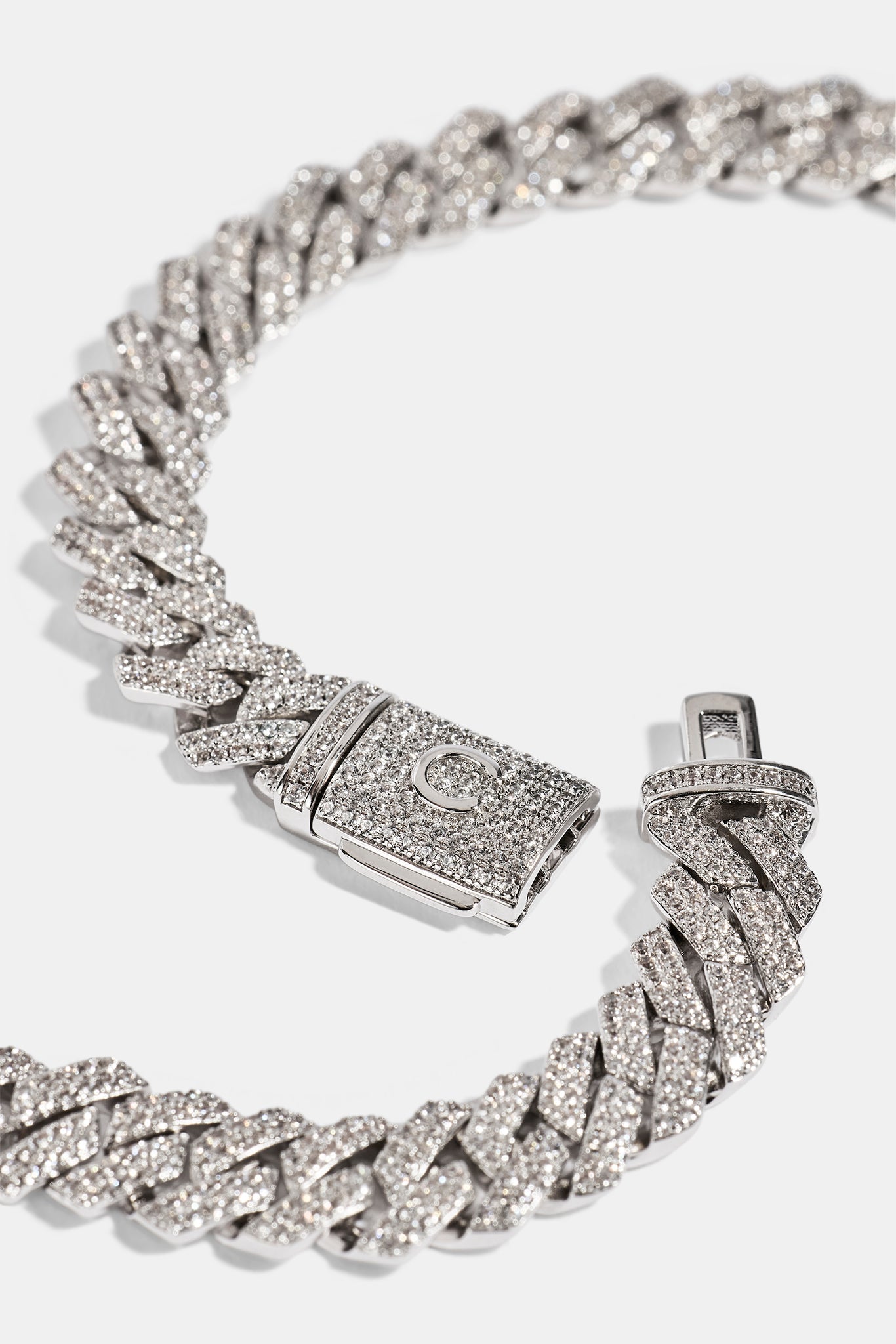 Iced Motif Cuban Chain - 8mm - White