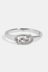 Iced Motif Star Band Ring - 7mm - White