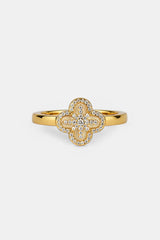 Star Motif Band Ring - 8mm - Gold