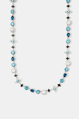 Star Motif Blue Multi Gemstone Chain - 10mm