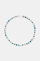 Star Motif Blue Multi Gemstone Chain - 10mm