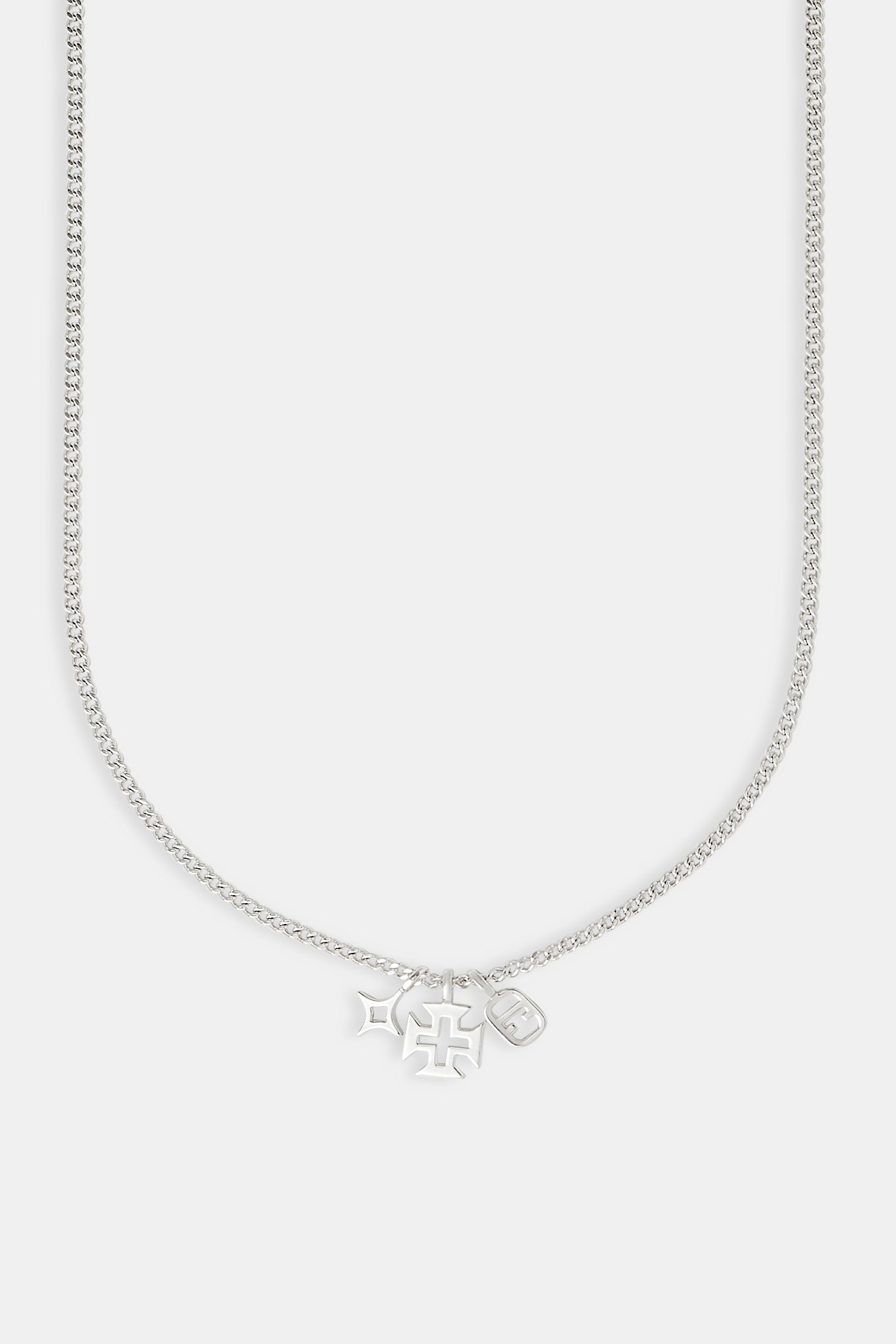 Triple Layer Polished Motif Necklace - 10mm