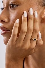 Chocolate Triple Motif Ring - 10mm