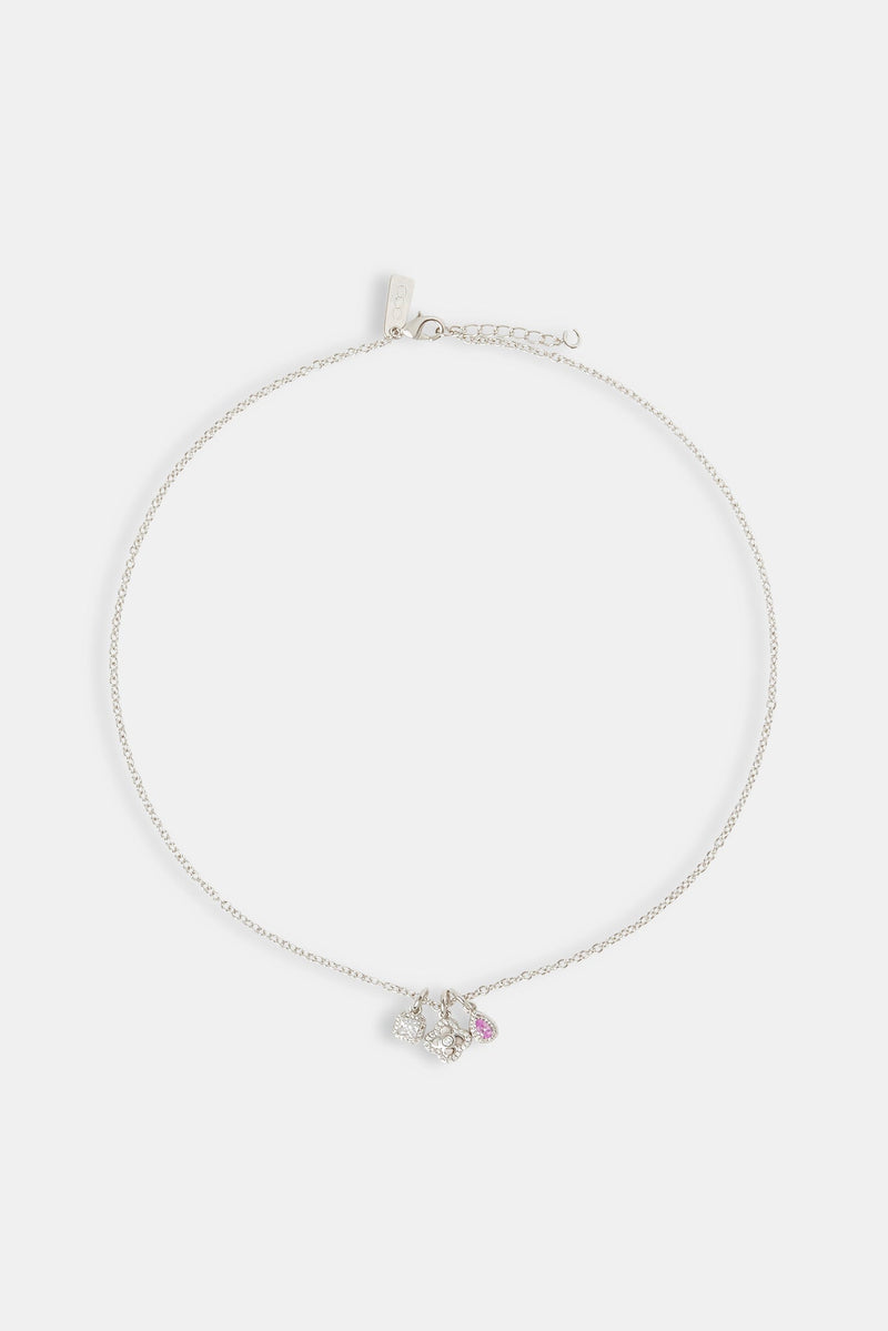 Triple Motif and Multi Gem Necklace - 10mm