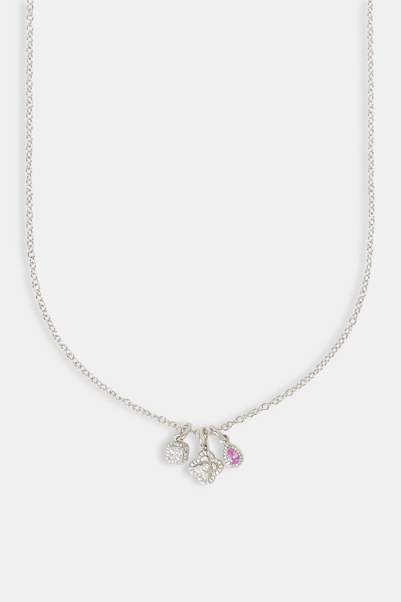 Triple Motif and Multi Gem Necklace - 10mm