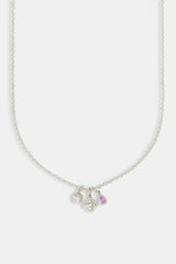 Triple Motif and Multi Gem Necklace - 10mm