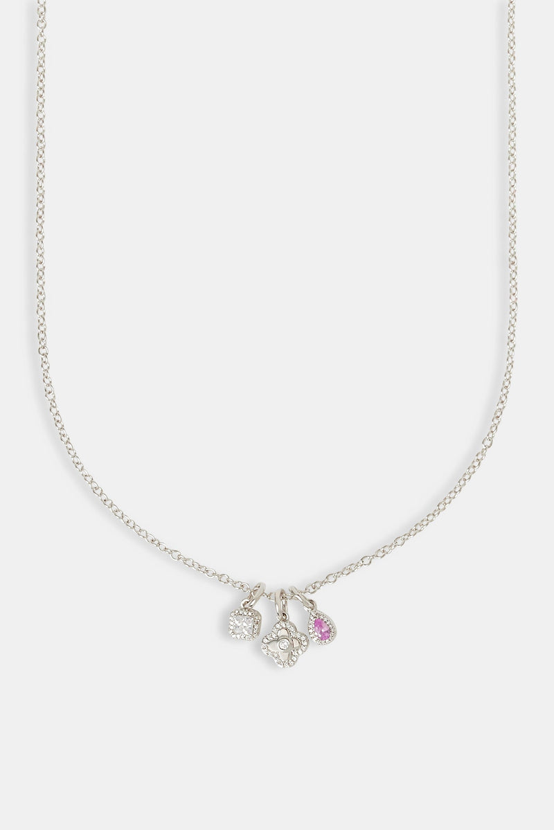 Triple Motif and Multi Gem Necklace - 10mm