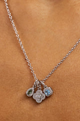 Triple Motif and Multigem Necklace - 10mm - White