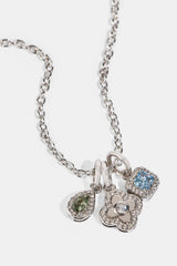 Triple Motif and Multigem Necklace - 10mm - White