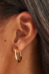 Textured Hoop Earrings - 20mm