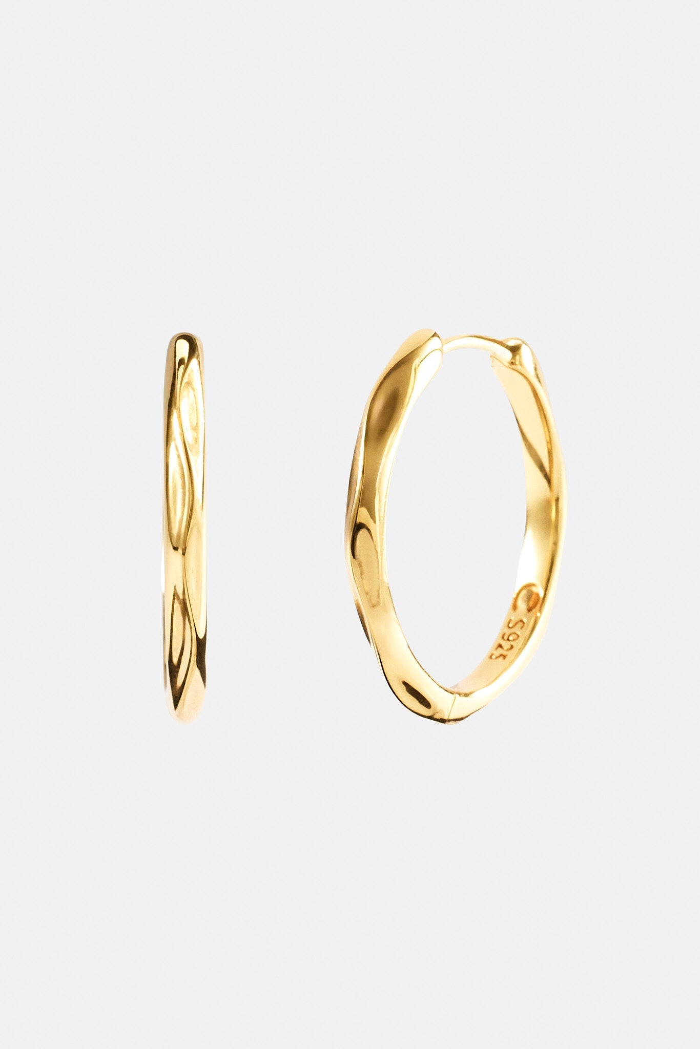 Textured Hoop Earrings - 20mm