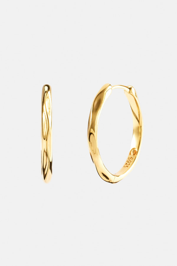 Textured Hoop Earrings - 20mm