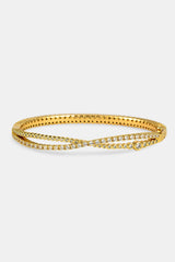 Crossover Mixed Shape Bangle - 2mm - Gold