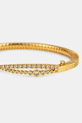 Crossover Mixed Shape Bangle - 2mm - Gold
