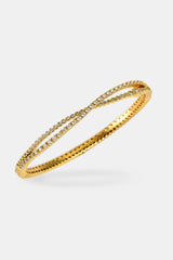 Crossover Mixed Shape Bangle - 2mm - Gold