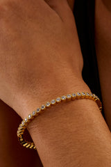 Round Cluster Bangle - 4mm - Gold