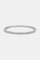 Round Cluster Bangle - 4mm - White