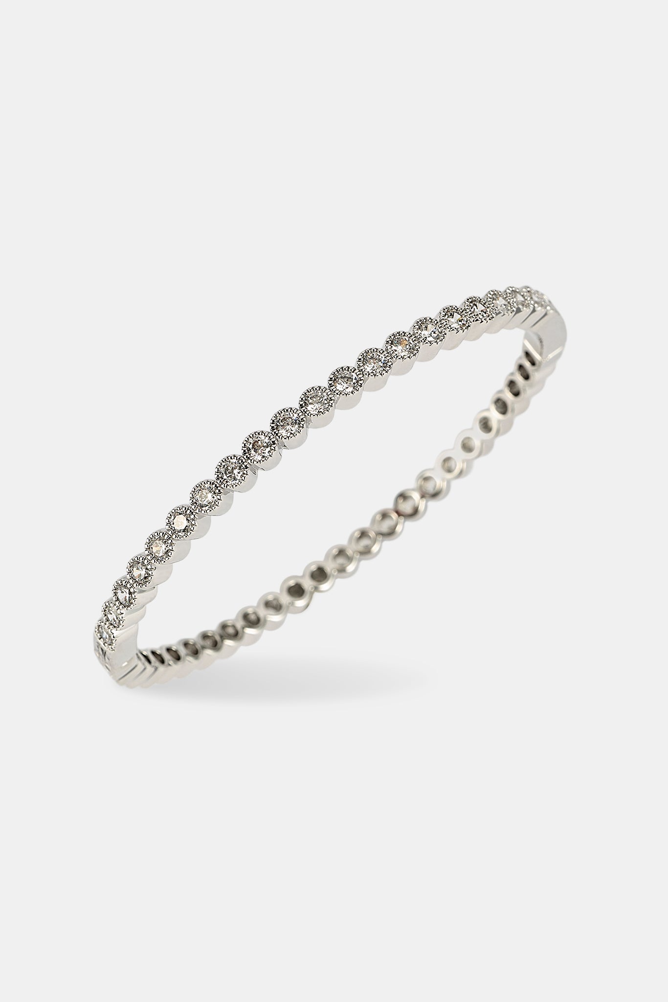 Round Cluster Bangle - 4mm - White