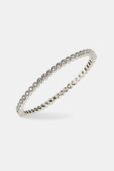 Round Cluster Bangle - 4mm - White