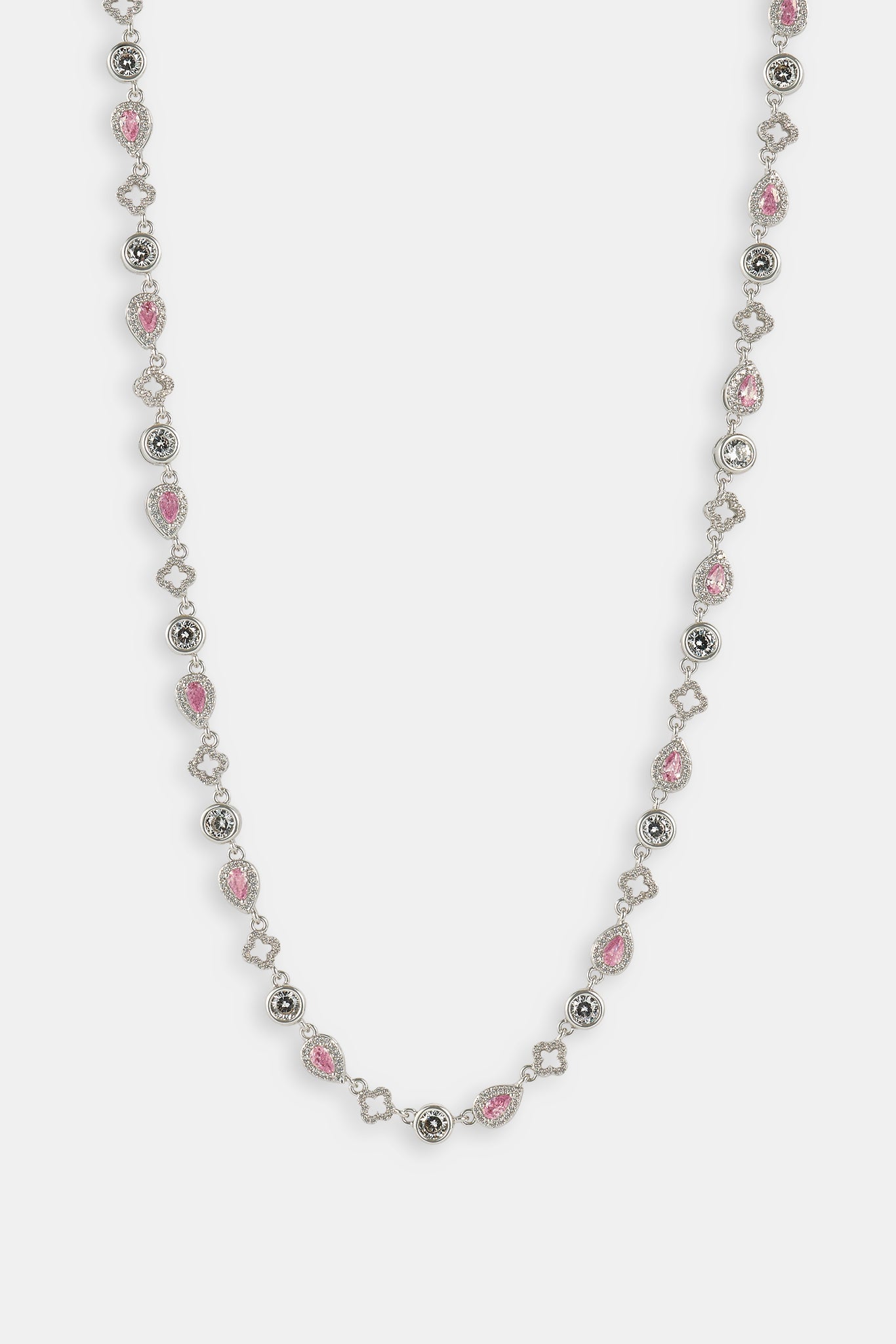 Pink Motif & Gemstone Chain - 6mm - White