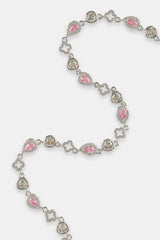 Pink Motif & Gemstone Chain - 6mm - White