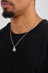 Iced Heartbreak Pendant Necklace - 15mm - White