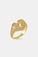 Iced Heartbreak Ring - 15mm - Gold