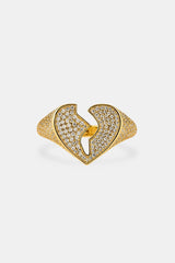 Iced Heartbreak Ring - 15mm - Gold
