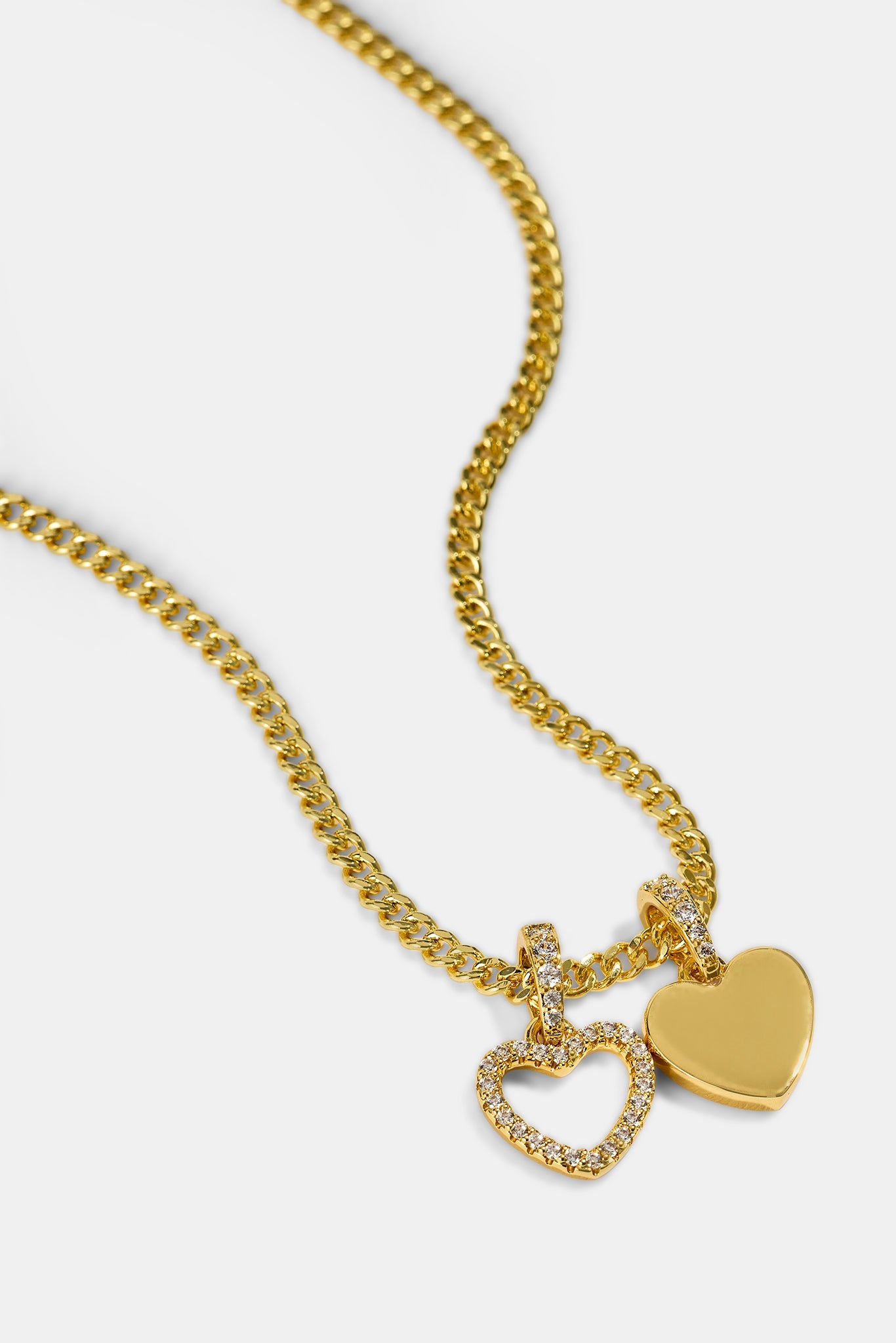 Double Layer Heart Necklace - 10mm - Gold