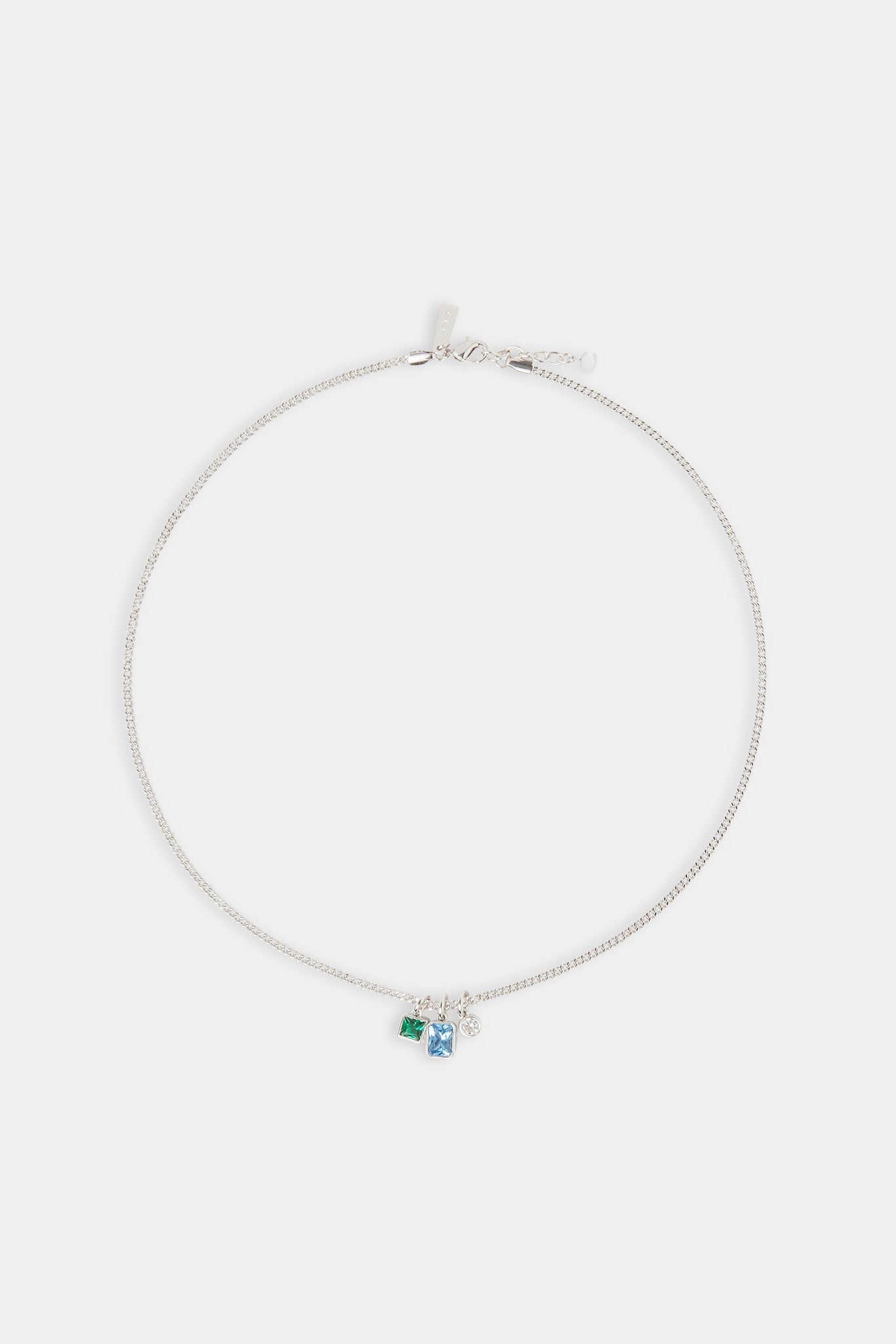 Blue & Green Mixed Gemstone Layered Necklace - 15mm