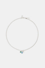 Blue & Green Mixed Gemstone Layered Necklace - 15mm