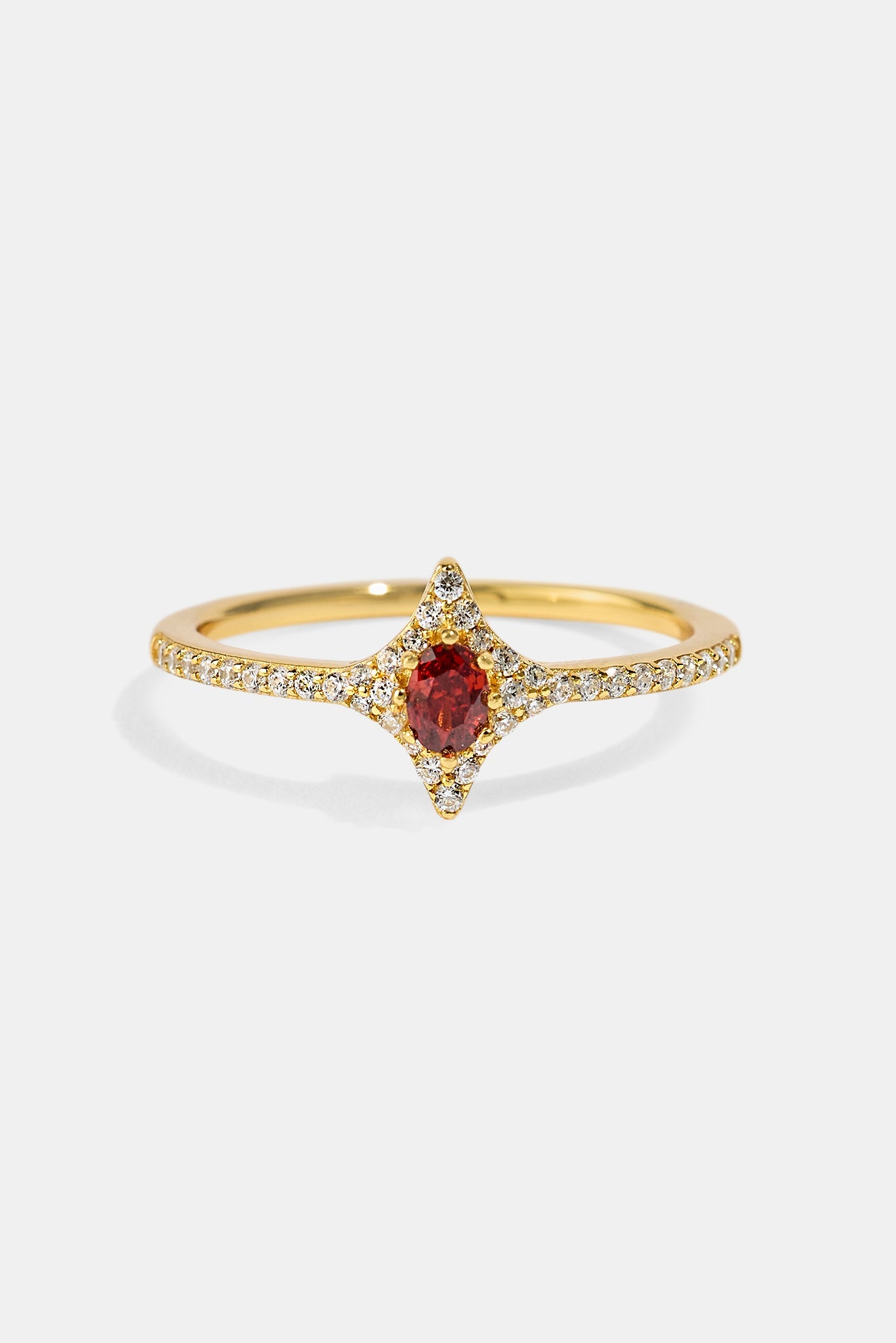 Burgundy Star Centre Ring - 10mm